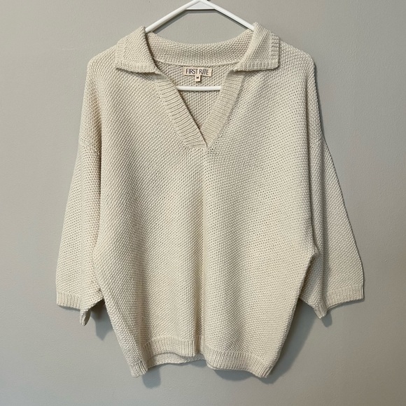 First Rite Tops - First Rite Dolman Henley Bone M